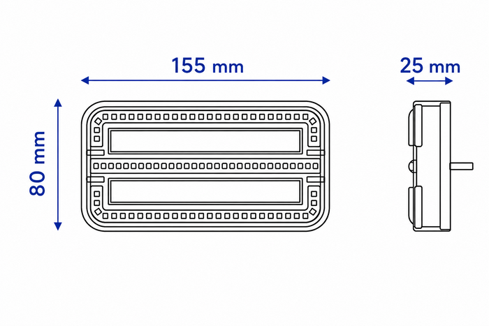 TT Technology TT.12028B-DI-CAN LED-achterlichten met 3 functies, CANBUS op magneet, links + rechts