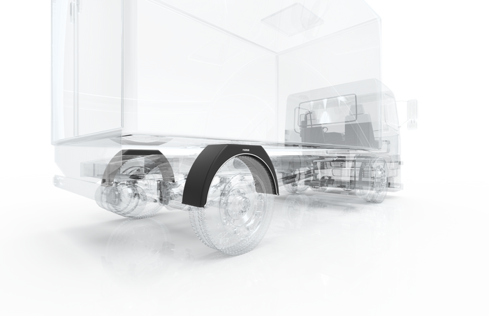 Set van twee spatborden voor een 14-17" aanhanger DOMAR DK3110 vlakke wielkasten 870/260mm