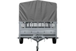 Autoaanhanger op veren 264x150 UNITRAILER GARDEN 265/R KIPP met gaaswanden, H-800 frame en grijze afdekking