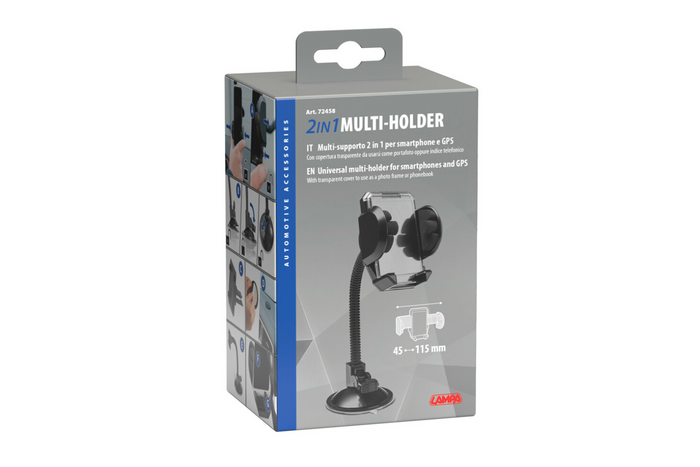 Telefoonhouder LAMP Multi-houder 2-in-1, zuignap of ventilatieroosterbevestiging