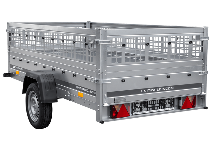 Enkelassige aanhanger 264x125 UNITRAILER GARDEN 264 KIPP met gaaswanden