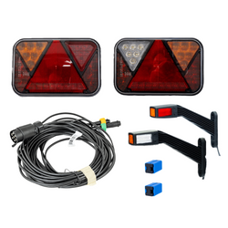 Verlichtingsset: FRISTOM FT-270 LED-achterlichten + FRISTOM FT-145 LED-zijmarkeringslichten + MANTES 7m 7-pins kabelboom
