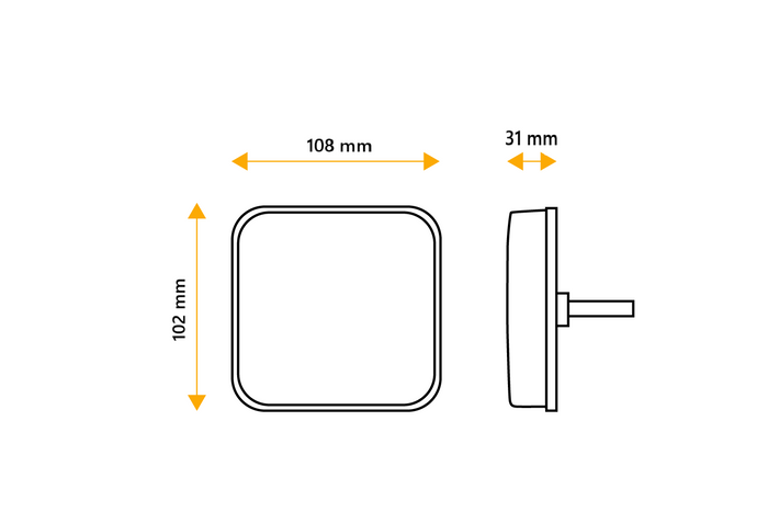 TT TECHNOLOGY TT.12523L LEDachterlicht, 4 functies, links