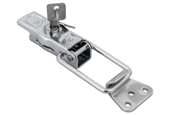 Zijkoppeling met STEELPRESS ZB-13A+Z-11A bevestiging, compleet slot aan de zijkant van de aanhanger met sleutel