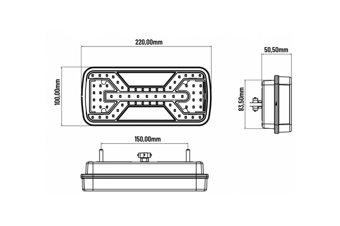 KAMAR X-SPIDER L2424 LED achterlicht 5 functies universeel