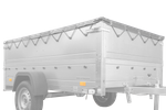 H-0 vlakframe met dekzeil voor de UNITRAILER GARDEN TRAILER 264 KIPP aanhangwagen