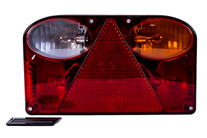 Verlichtingsset: FRISTOM FT-088 achterlichten + ASPÖCK FLEXIPOINT I zijmarkeringslichten + MANTES 5,2m 13PIN kabelboom