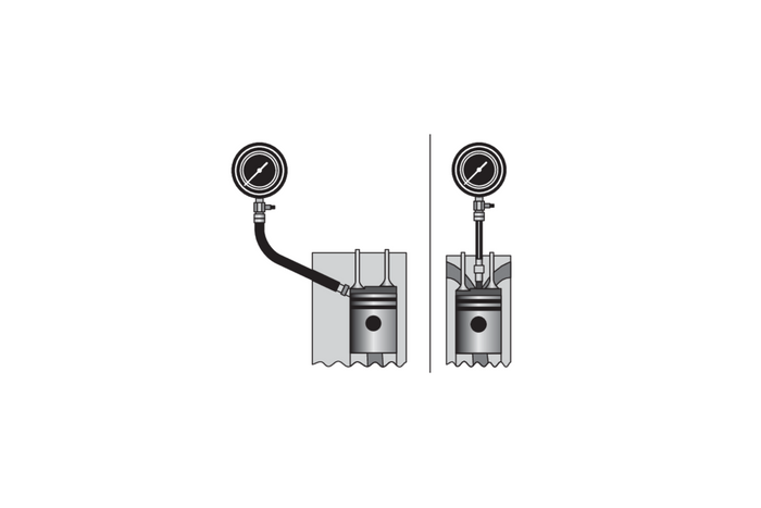 YATO YT-7307 compressiedrukmeter voor 16-cilinder dieselmotoren.