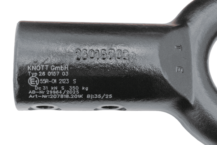 KNOTT KK7937S oogkoppeling voor een 3500kg aanhangwagen met een 60mm buisvormige dissel, nieuw type