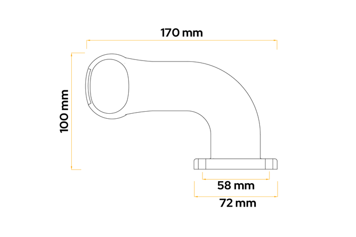 ASPÖCK SUPERPOINT II rechter markeringslamp op rubberen arm