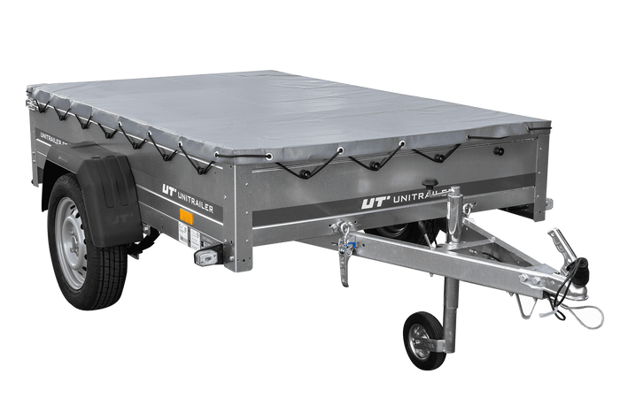 Autoaanhangwagen op veren 200x125 UNITRAILER GARDEN 201/R KIPP met H-0 frame en grijze kap