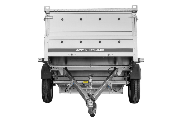 Enkelassige aanhanger 230x125 UNITRAILER GARDEN 230 KIPP met BIS-zijwanden en aluminium afdekking