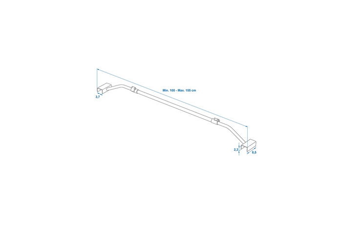 Platte zeilbeugel voor ProPlus-aanhanger 340914V01, verstelbaar van 100 tot 155 cm.