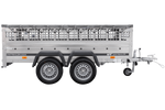 Lichte aanhanger 264x150 UNITRAILER GARDEN 265/2 KIPP met gaaswanden, H-0 frame en grijze afdekking