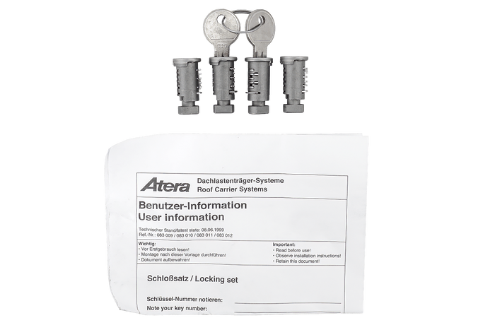 Atera slot- en sleutelset (4 stuks + 2 sleutels) 083010