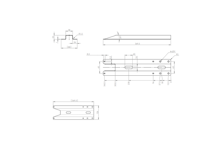 Set van 30 cm zijverstevigingen voor UNITRAILER tuinaanhanger