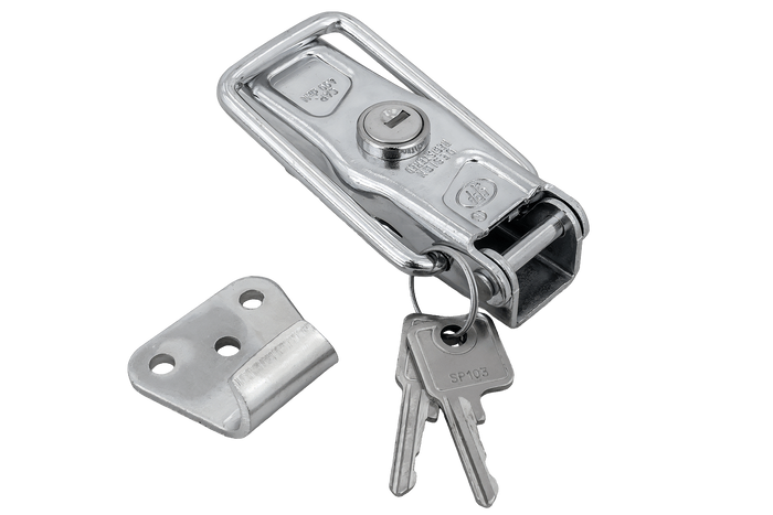 Zijkoppeling met STEELPRESS ZB-13A+Z-11A bevestiging, compleet slot aan de zijkant van de aanhanger met sleutel