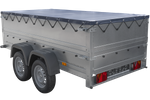 Twee-assige aanhanger 264x125 UNITRAILER GARDEN 264/2 KIPP met BIS zijwanden, H-0 frame en grijze kap