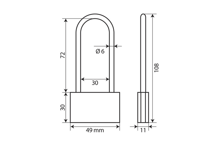 Messing hangslot 50mm LAMP BASIC XL, oordiameter 30mm