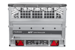Enkelassige aanhanger 264x125 UNITRAILER FORCE 264 KIPP met gaaswanden, H-0 frame en grijze afdekking