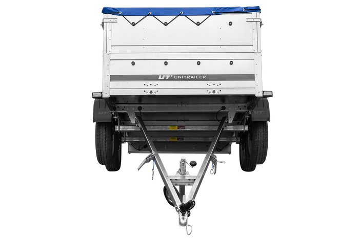Twee-assige aanhanger 264x125 UNITRAILER GARDEN 264/2 KIPP met BIS zijwanden en blauw deksel