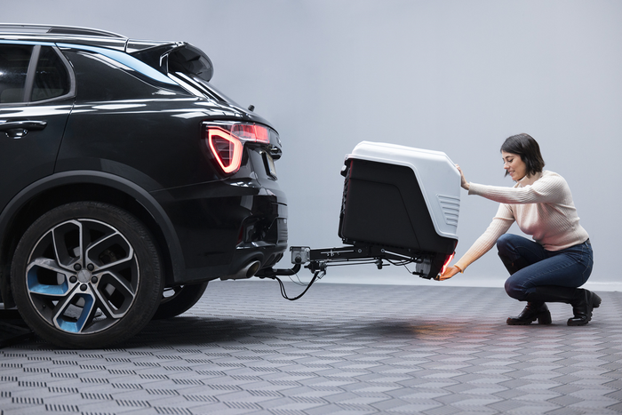 Towbox Alpha klassiek grijs - bagagebox voor montage op de trekhaak