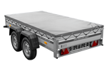 Tweeassige aanhanger met aluminium zijwanden 264x125 Unitrailer Garden 264/2 KIPP ALU met H-0 frame en grijze afdekking