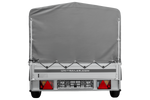 Enkelassige aanhanger met aluminium zijwanden 264x125 Unitrailer Garden 264 KIPP ALU met H-800 frame en grijze afdekking