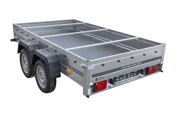 Autoaanhanger 264x150 UNITRAILER GARDEN 265/2 KIPP met H-0 frame en blauwe hoes
