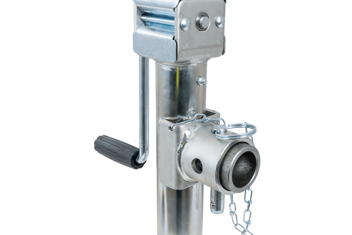 Uitschuifbare steun met UNITRAILER TJ5001+TJ5002A adapter voor 1300 kg vlakke aanhanger 364-614 mm