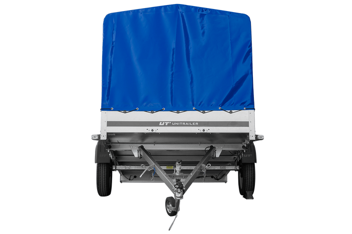 Eenassige aanhangwagen 264x150 UNITRAILER GARDEN 265 KIPP met H-1100 frame en blauwe huif