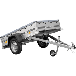 Lichte aanhangwagen Garden Trailer 200 Unitrailer met vlakzeil, neuswiel 200 × 106 750 kg