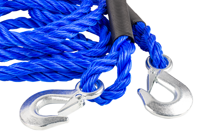 Sleepkabel met haken LAMP sleepband 4m/18mm/5t blauw