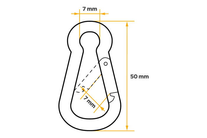 DROMET KSO.5.50 brandweerhaak karabijnhaak 5x50mm