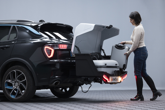 Towbox Alpha klassiek grijs - bagagebox voor montage op de trekhaak