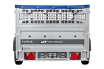 Lichte aanhanger op veren 230x125 UNITRAILER FORCE 230/R KIPP met gaaswanden, H-0 frame en blauwe hoes