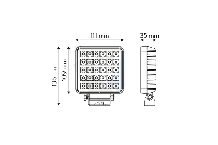 LED-werklamp met reflector TT TECHNOLOGY TT.13308-W 30xLED 2400lm met schakelaar