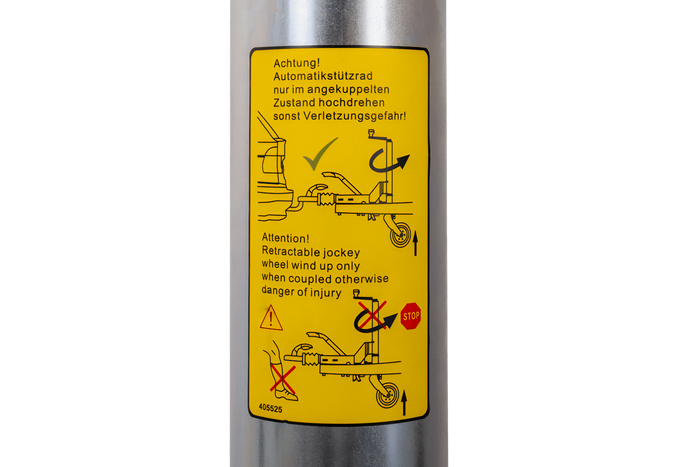 KNOTT ATK60 versterkt neuswiel met handgreep 350 kg 60 mm 785-1020 mm