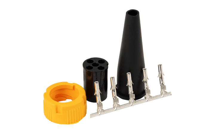 MANTES connector voor achterlichten aanhanger bajonet 5-PIN, geel, links
