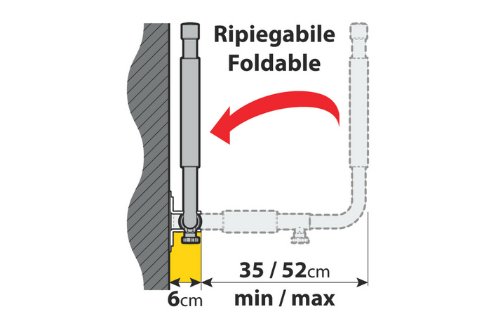 Wandbeugels voor dakkoffers LAMPA TYPE 1 zijsteun 35-52cm