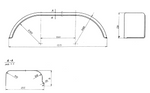 CHORUS spatbord tandem 14 inch 1575x255 mm voor aanhanger, wielkast