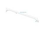 Platte dekzeilbeugel voor ProPlus-aanhanger 340918, verstelbaar van 132 tot 204 cm.
