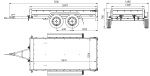 Tweeassige aanhanger 264x125 UNITRAILER GARDEN 264/2 KIPP met H-1100 frame en grijze huif