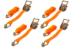 Set van vier UNITRAILER 3m/35mm/2t oranje transportbanden met spaninrichting
