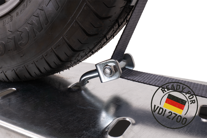 HEFFA CARLINE 130 spanband voor sleepwagens wielbevestigingsband 2,8m/50mm/5t VDI 2700