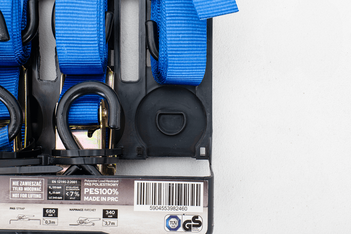 OUTLET Set van vier UNITRAILER transportbanden met spanner 4m/25mm/0,68t blauw