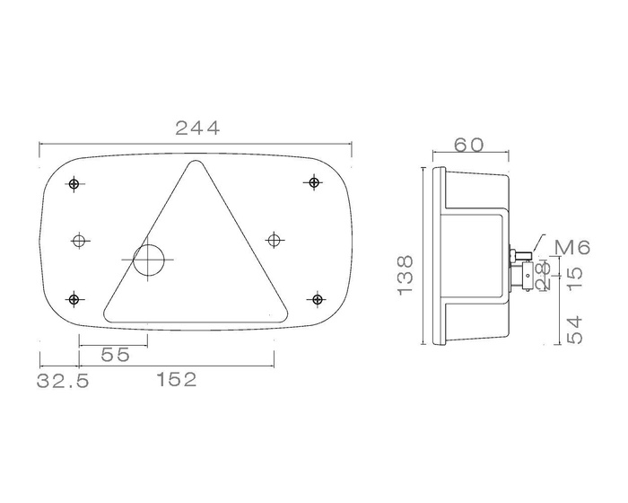 ASPÖCK Multipoint III achterlicht, 8 functies, links