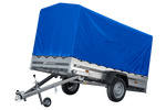 Autoaanhanger 264x125 UNITRAILER GARDEN 264 KIPP met H-1100 frame en blauwe hoes