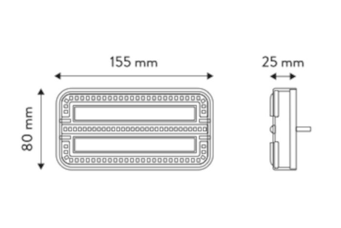 TT Technology TT.12024 LED achterlichten 3 functies links + rechts, met magneet