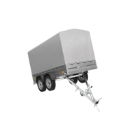 Tweeassige aanhanger 264x125 UNITRAILER GARDEN 264/2 KIPP met H-1100 frame en grijs dekzeil